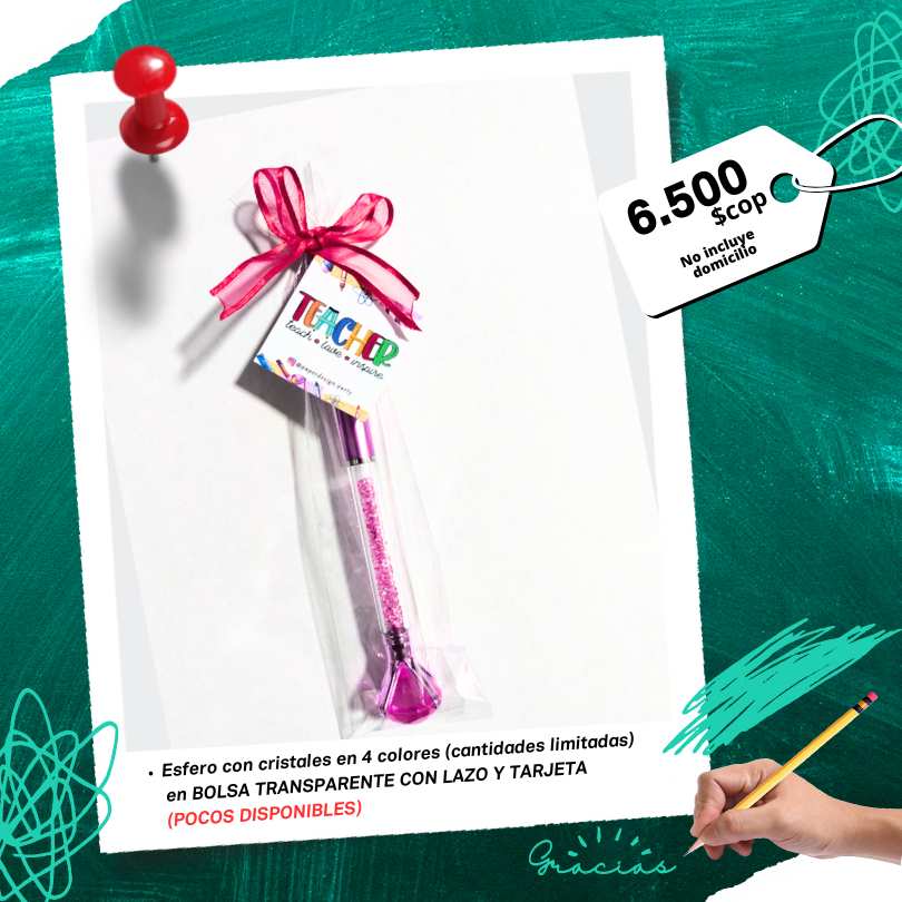 esferos brillantes en bolsa