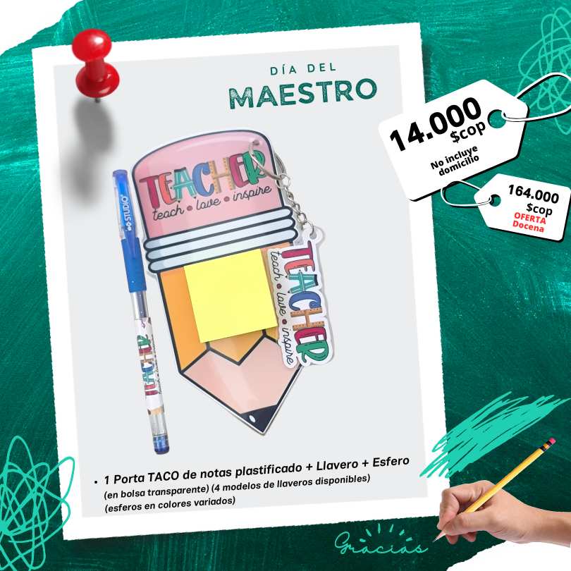 portanotas, llavero y esfero